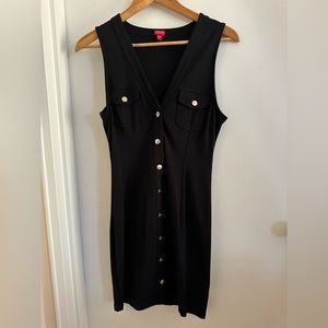 GUESS Sleeveless "Button-up@" Blk Dress